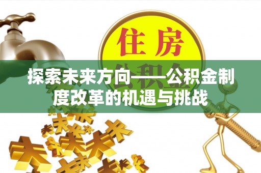 衡水探索未来方向——公积金制度改革的机遇与挑战