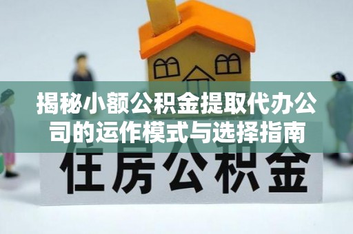 衡水揭秘小额公积金提取代办公司的运作模式与选择指南